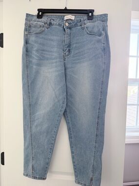 Classic Light Blue Cropped Jeans — High-Rise Slim Ankle by Grace in LA